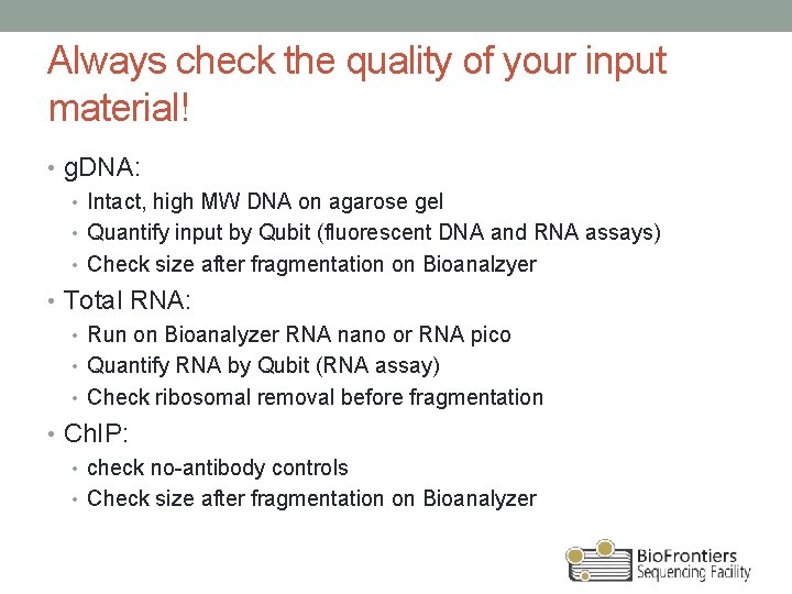 library qa qc day 1 video 3 experimental