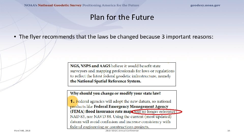 Plan for the Future • The flyer recommends that the laws be changed because