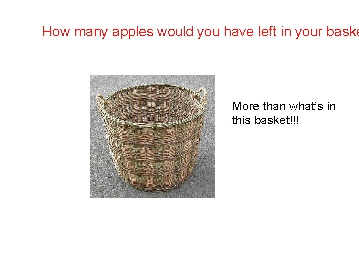 How many apples would you have left in your baske More than what’s in How many apples would you have left in your baske More than what’s in