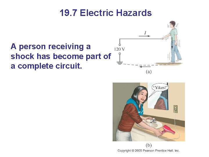 19. 7 Electric Hazards A person receiving a shock has become part of a