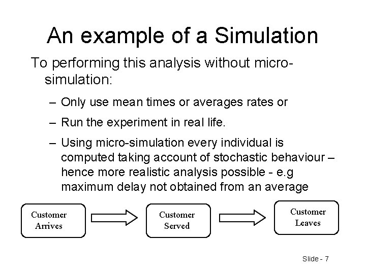 An example of a Simulation of a bank