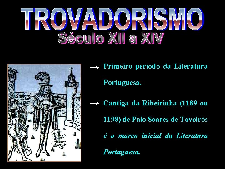 Primeiro período da Literatura Portuguesa. Cantiga da Ribeirinha (1189 ou 1198) de Paio Soares