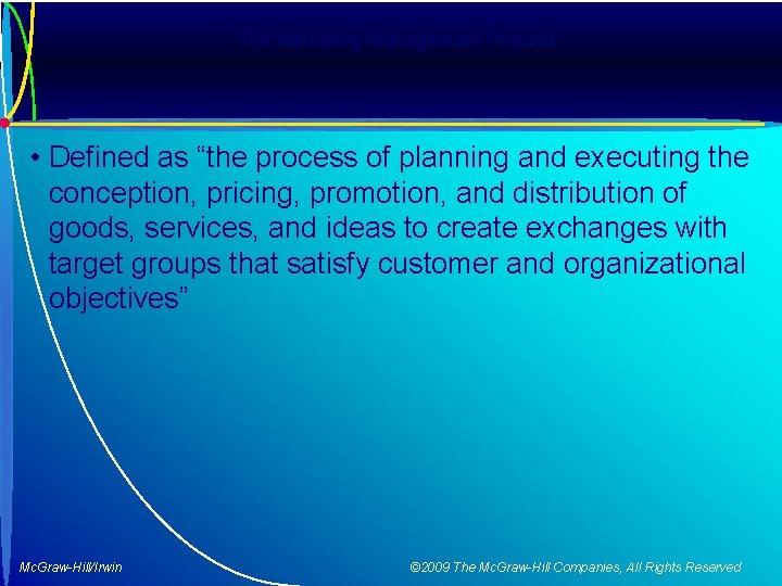 The Marketing Management Process • Defined as “the process of planning and executing the