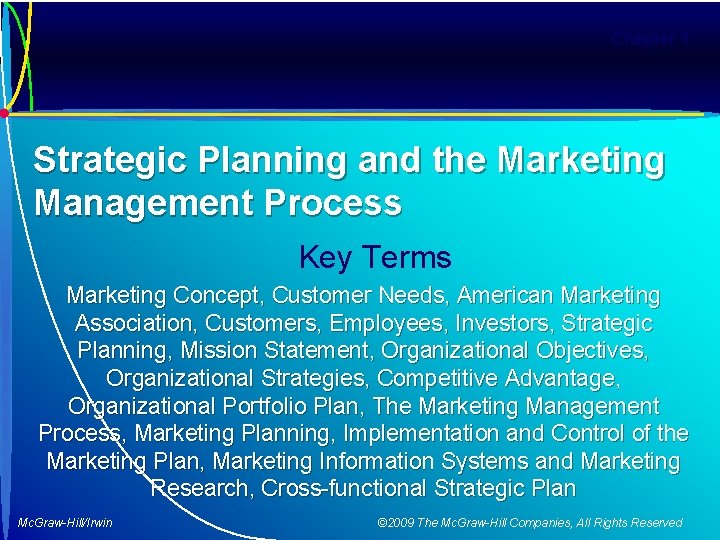 Chapter 1 Strategic Planning and the Marketing Management