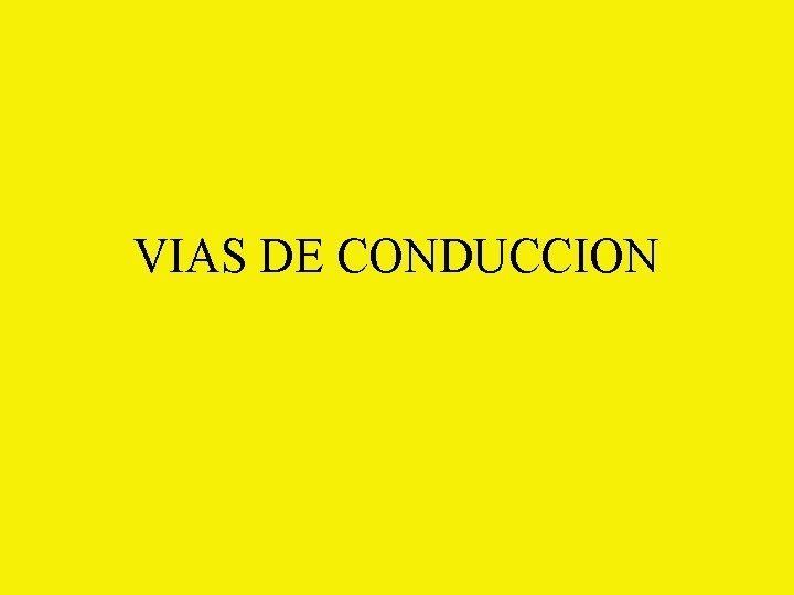 VIAS DE CONDUCCION 