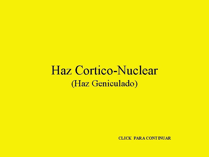 Haz Cortico-Nuclear (Haz Geniculado) CLICK PARA CONTINUAR 