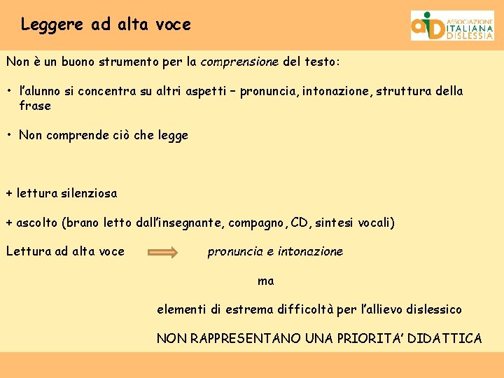 Leggere ad alta voce Non è un buono strumento per la comprensione del testo: