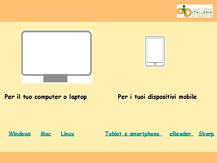 Per il tuo computer o laptop Windows Mac Linux Per i tuoi dispositivi mobile
