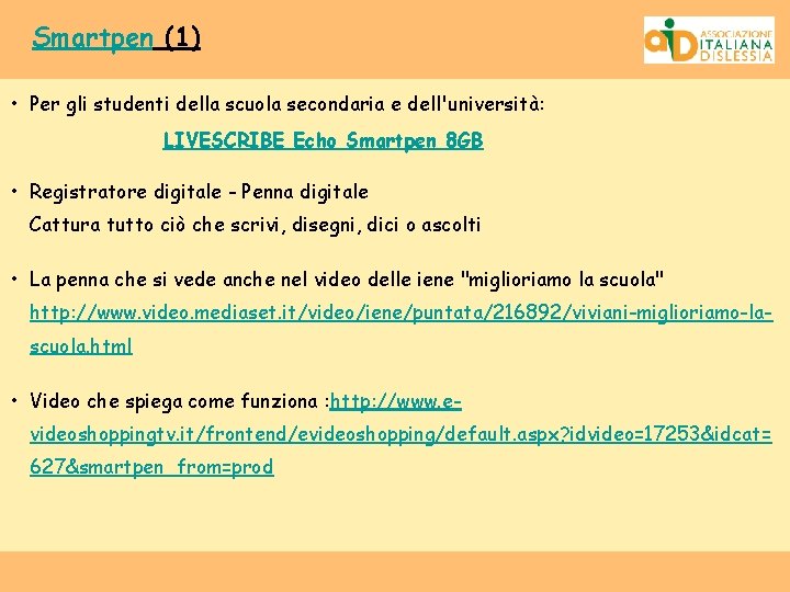 Smartpen (1) • Per gli studenti della scuola secondaria e dell'università: LIVESCRIBE Echo Smartpen