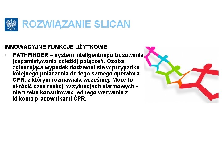 ROZWIĄZANIE SLICAN INNOWACYJNE FUNKCJE UŻYTKOWE • PATHFINDER – system inteligentnego trasowania (zapamiętywania ścieżki) połączeń.