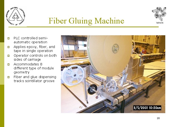 Fiber Gluing Machine p p p PLC controlled semiautomatic operation Applies epoxy, fiber, and Fiber Gluing Machine p p p PLC controlled semiautomatic operation Applies epoxy, fiber, and