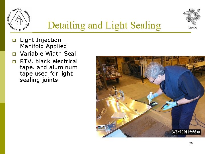 Detailing and Light Sealing p p p Light Injection Manifold Applied Variable Width Seal Detailing and Light Sealing p p p Light Injection Manifold Applied Variable Width Seal