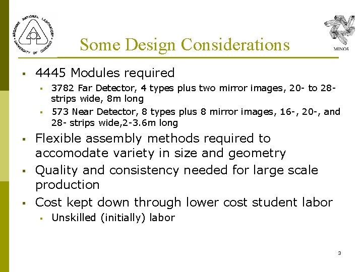Some Design Considerations § 4445 Modules required § § § 3782 Far Detector, 4 Some Design Considerations § 4445 Modules required § § § 3782 Far Detector, 4