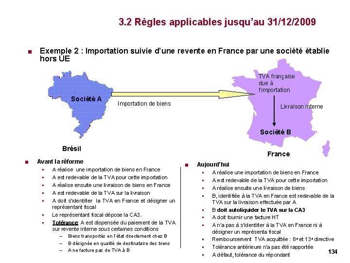 3. 2 Règles applicables jusqu’au 31/12/2009 < Exemple 2 : Importation suivie d’une revente 3. 2 Règles applicables jusqu’au 31/12/2009 < Exemple 2 : Importation suivie d’une revente