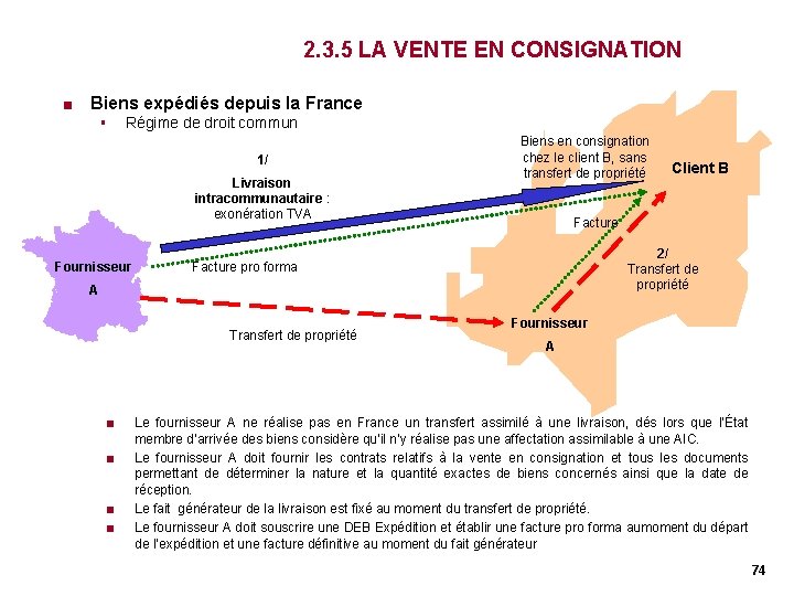 2. 3. 5 LA VENTE EN CONSIGNATION < Biens expédiés depuis la France § 2. 3. 5 LA VENTE EN CONSIGNATION < Biens expédiés depuis la France §