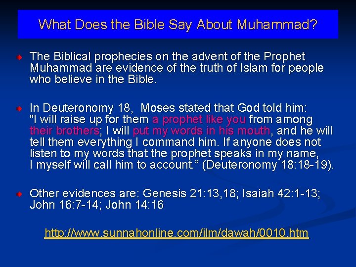 What Does the Bible Say About Muhammad? The Biblical prophecies on the advent of