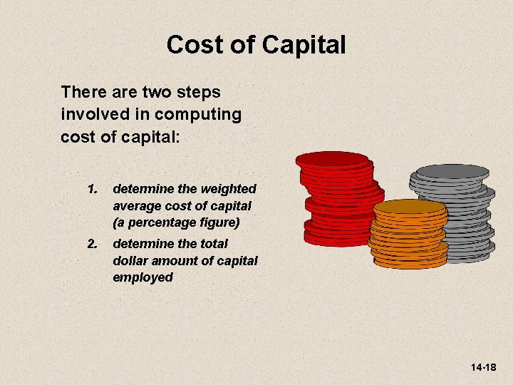 Cost of Capital There are two steps involved in computing cost of capital: 1.