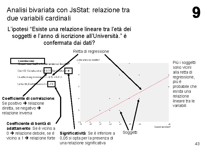 Analisi bivariata con Js. Stat: relazione tra due variabili cardinali L’ipotesi “Esiste una relazione Analisi bivariata con Js. Stat: relazione tra due variabili cardinali L’ipotesi “Esiste una relazione