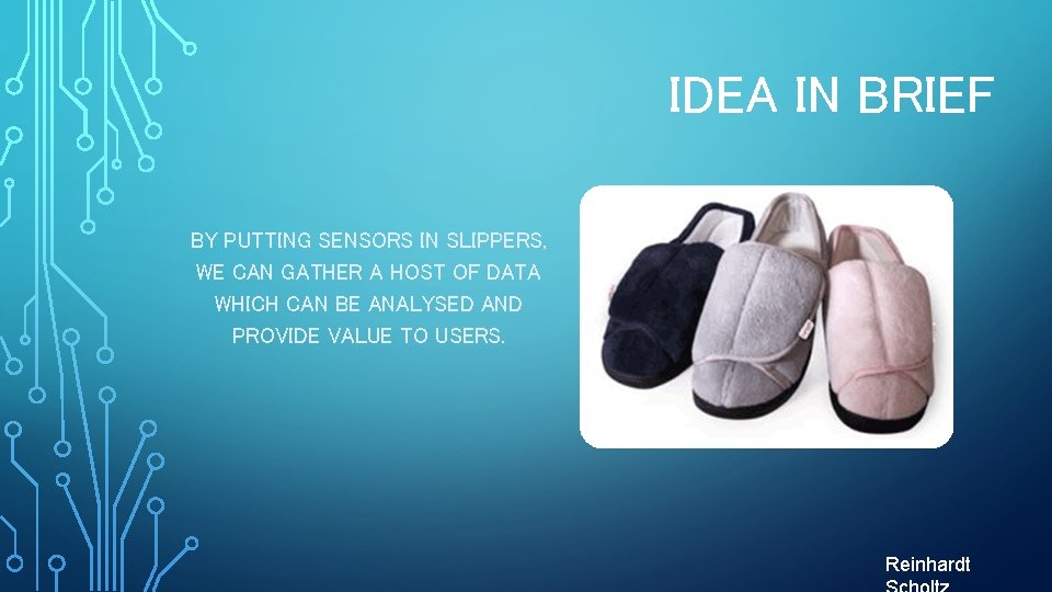 IDEA IN BRIEF BY PUTTING SENSORS IN SLIPPERS, WE CAN GATHER A HOST OF