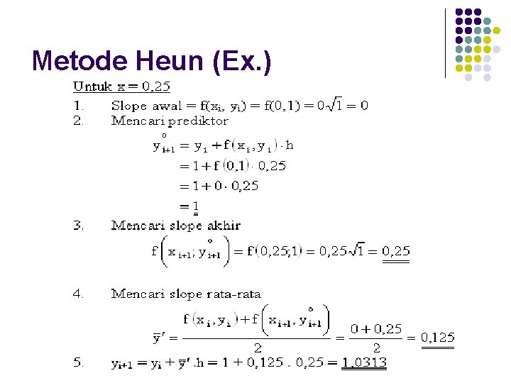 Metode Heun (Ex. ) 