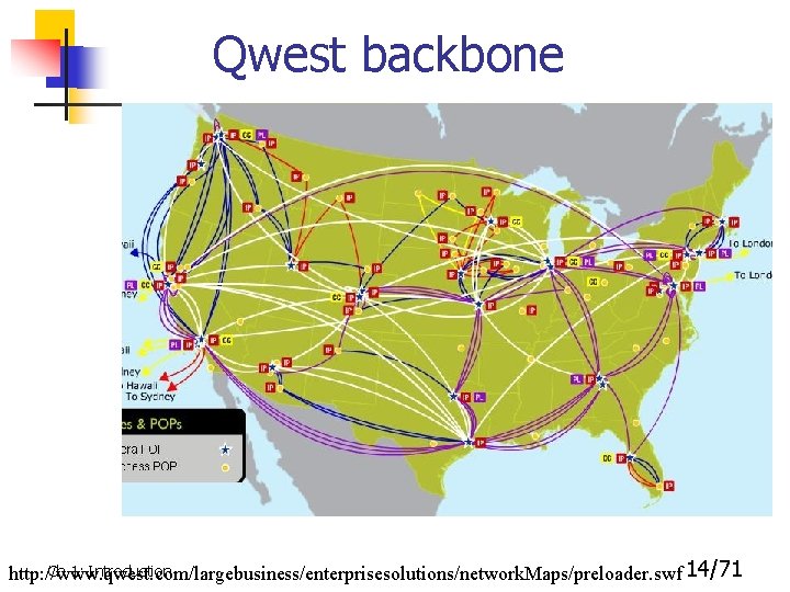 Qwest backbone Ch. 1: Introduction 14/71 http: //www. qwest. com/largebusiness/enterprisesolutions/network. Maps/preloader. swf 