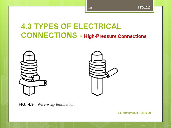 20 12/5/2020 4. 3 TYPES OF ELECTRICAL CONNECTIONS - High-Pressure Connections Dr. Mohammad Abuhaiba 20 12/5/2020 4. 3 TYPES OF ELECTRICAL CONNECTIONS - High-Pressure Connections Dr. Mohammad Abuhaiba