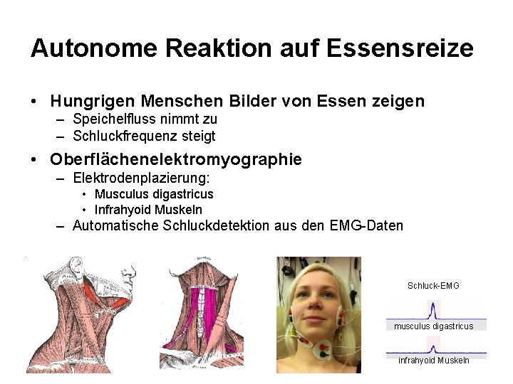 Autonome Reaktion auf Essensreize • Hungrigen Menschen Bilder von Essen zeigen – Speichelfluss nimmt