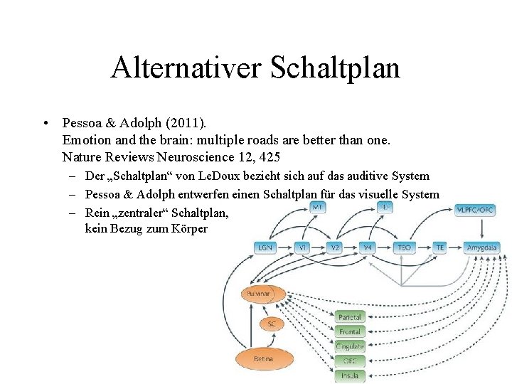 Alternativer Schaltplan • Pessoa & Adolph (2011). Emotion and the brain: multiple roads are