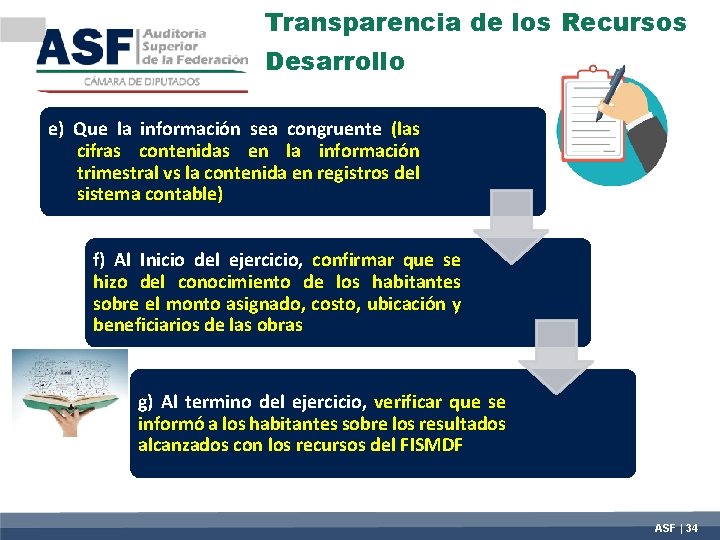 Transparencia de los Recursos Desarrollo e) Que la información sea congruente (las cifras contenidas