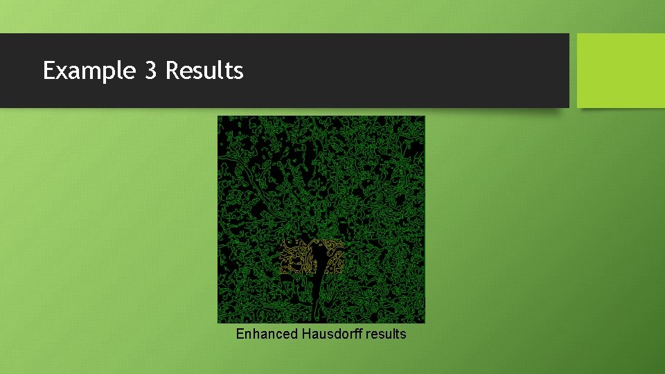 Example 3 Results Enhanced Hausdorff results Example 3 Results Enhanced Hausdorff results