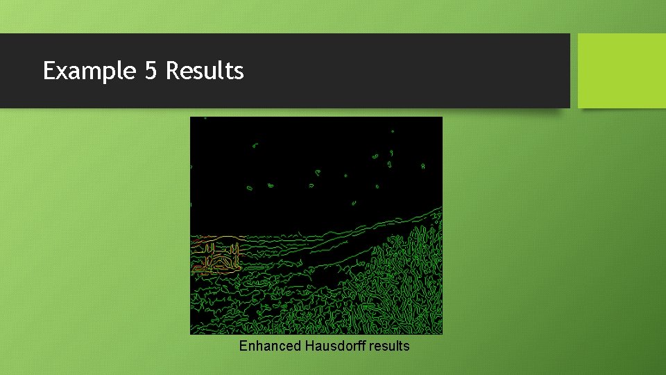 Example 5 Results Enhanced Hausdorff results Example 5 Results Enhanced Hausdorff results