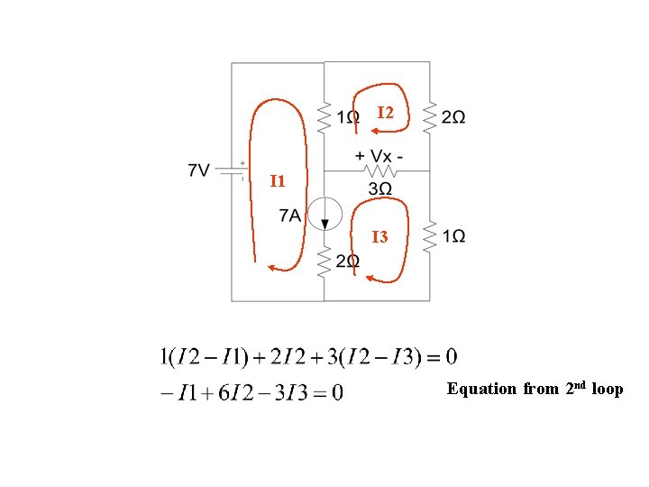 I 2 I 1 I 3 Equation from 2 nd loop 