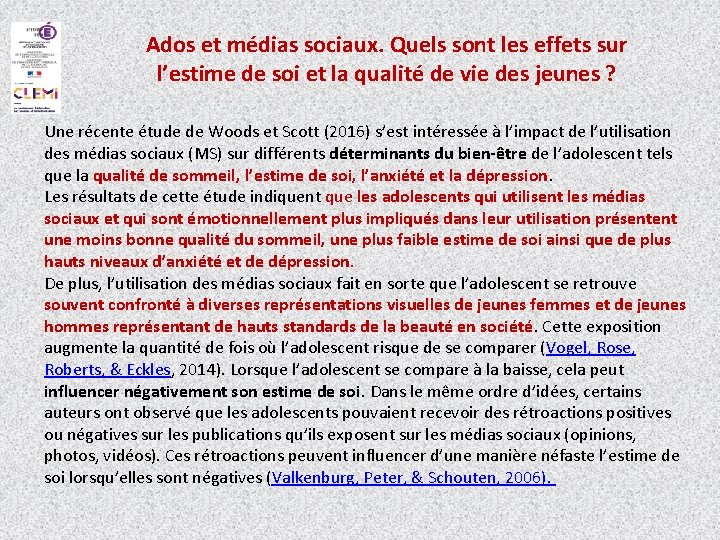 Ados et médias sociaux. Quels sont les effets sur l’estime de soi et la