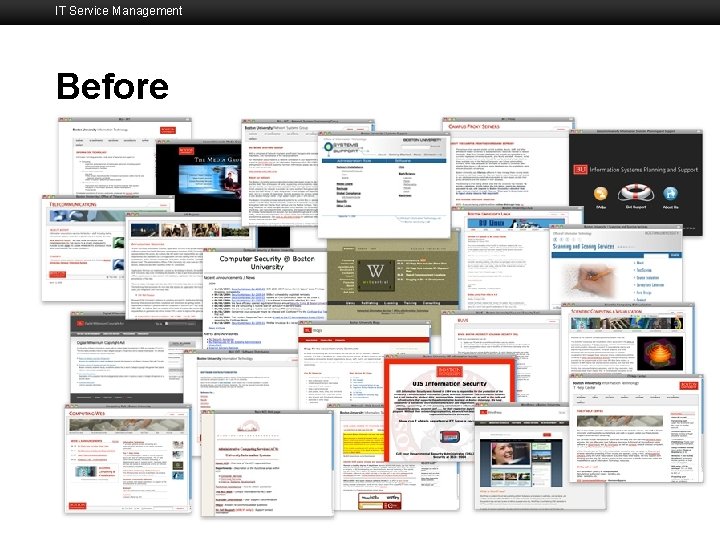 IT Service Management Before Boston University Slideshow Title Goes Here 