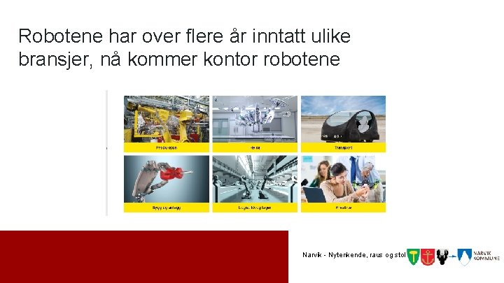 Robotene har over flere år inntatt ulike bransjer, nå kommer kontor robotene Narvik -