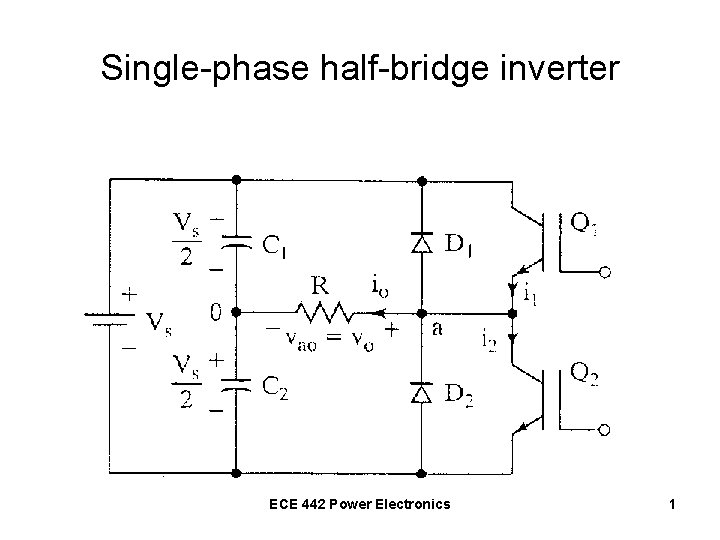 Single-phase half-bridge inverter ECE 442 Power Electronics 1 