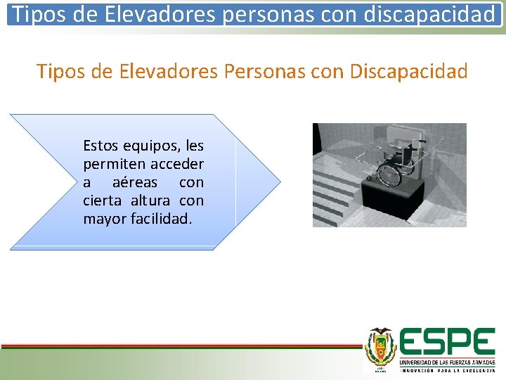 Tipos de Elevadores personas con discapacidad Tipos de Elevadores Personas con Discapacidad Estos equipos,