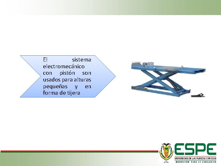 El sistema electromecánico con pistón son usados para alturas pequeñas y en forma de