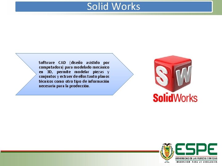 Solid Works Software CAD (diseño asistido por computadora) para modelado mecánico en 3 D,