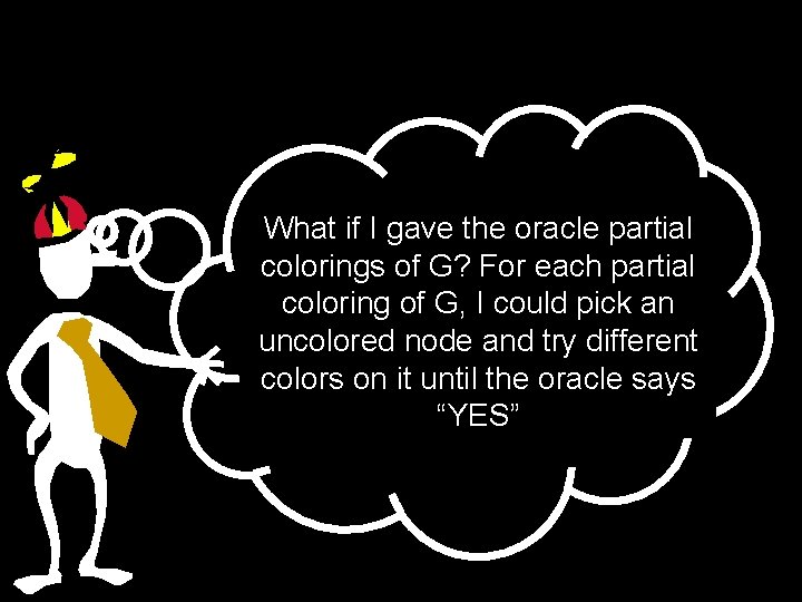 What if I gave the oracle partial colorings of G? For each partial coloring