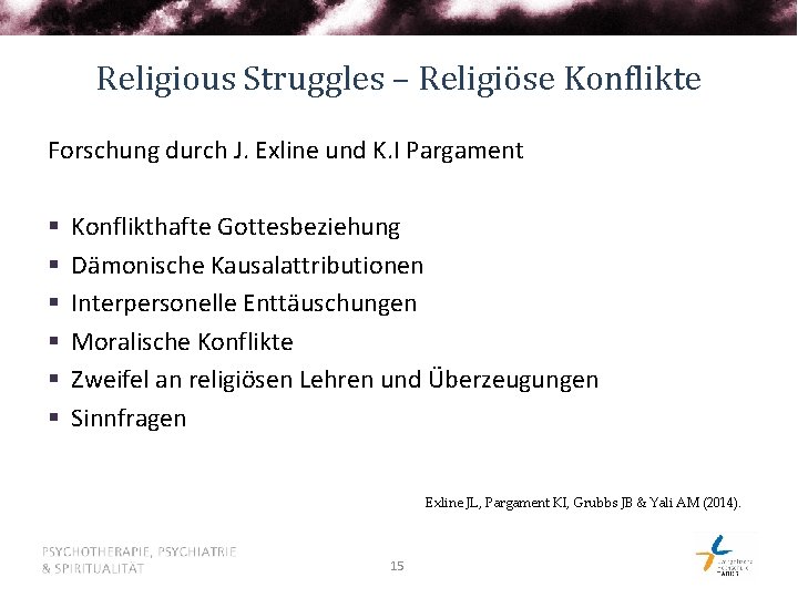 Religious Struggles – Religiöse Konflikte Forschung durch J. Exline und K. I Pargament §