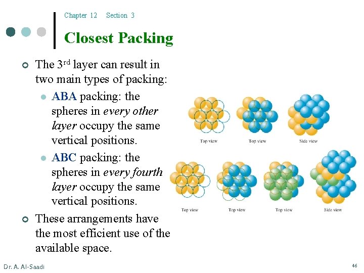 Chapter 12 Section 3 Closest Packing ¢ ¢ The 3 rd layer can result