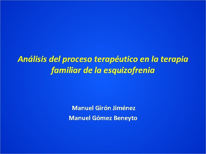 Anlisis del proceso teraputico en la terapia familiar