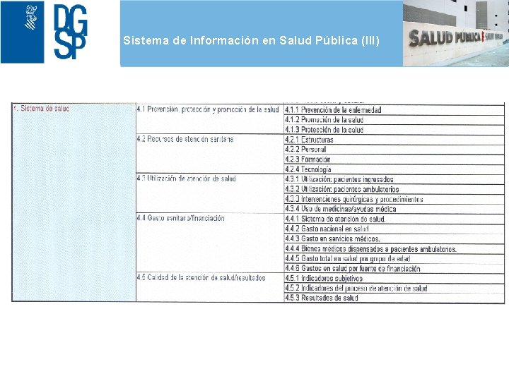 Sistema de Información en Salud Pública (III) 1 