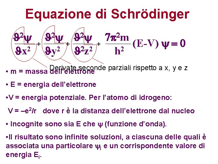 Equazione di Schrödinger 2 y x 2 + 2 y + y 2 2