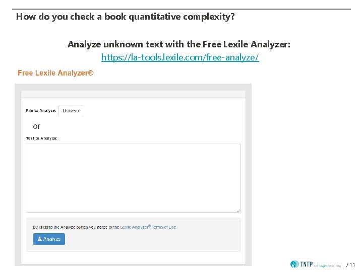How do you check a book quantitative complexity? Analyze unknown text with the Free