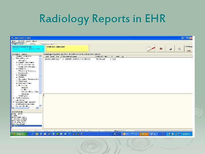 Radiology Reports in EHR 