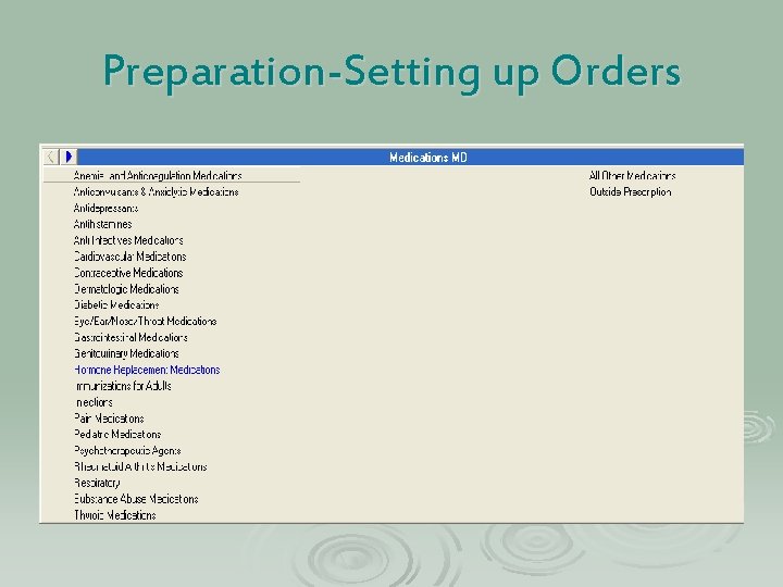Preparation-Setting up Orders 