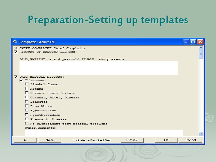 Preparation-Setting up templates 