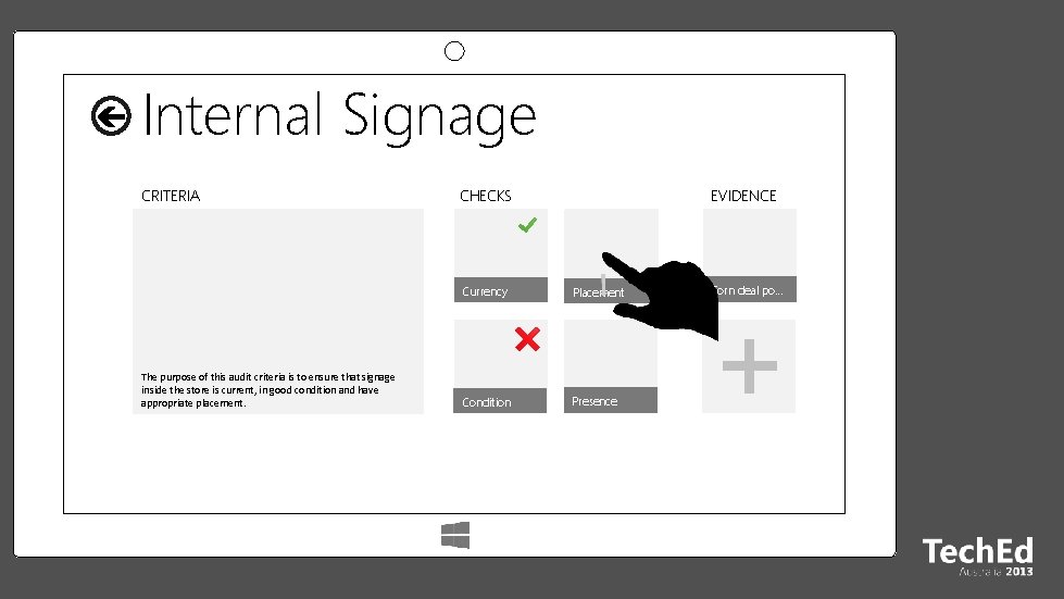 Internal Signage CRITERIA The purpose of this audit criteria is to ensure that signage